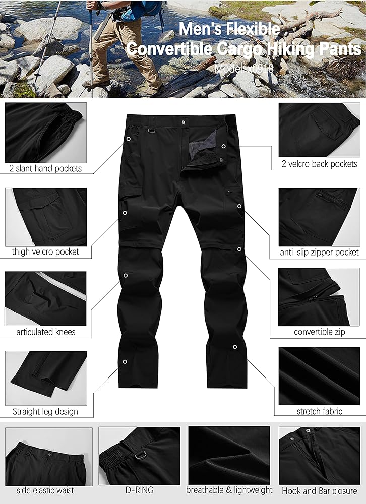 【KISHIDAMIKI】convertible trousers Amazon.com: Men's Hiking Pants Convertible Zip Off